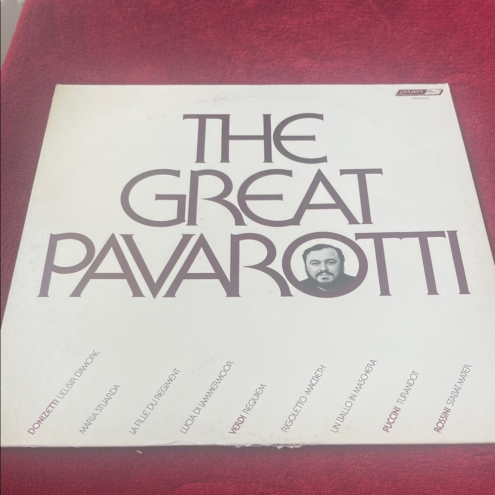The Great Pavarotti‎ Vinyl Record - White Cover